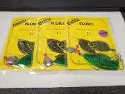 3 NJ Hand Tied 2/0 Hook w/Green Accent-Beads-Spinner Fluke/Summer Flounder Rig