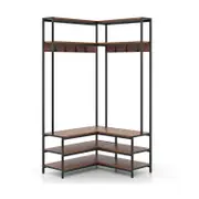 Costway L-shaped Coat Rack Corner Garment 5-Tier Display Shelf