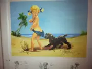 Coppertone Baby Collectible Beach Scene Signed by artist Joyce Ballantyne