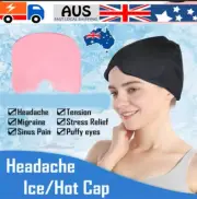 Migraine Ice Head Wrap Headache Relief Hat Migraine Cap Mask Cold Hot Black/Pink