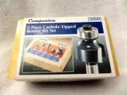 NEW! Companion 5-pc. CARBIDE TIPPED ROUTER BIT SET, 925525 Wooden Box