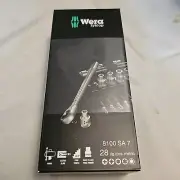 Wera 8100 SA 7 Zyklop Metal Push Ratchet & Socket Set of 28 Metric 1/4in Drive