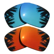 Ice Blue&Orange Red Replacement Lenses for-SPY Optic Discord Polarized