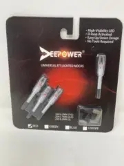 Deepower X Lighted Nocks for Arrows .204”/.233”/.244”/.246” On/Off Switch New