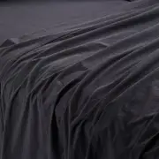 MyHouse Stonewash Flat Sheet 255X260cm 100% Cotton - Onyx - Queen