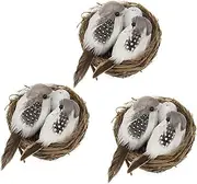 CIMAXIC 3 Sets Realistic Birds Nest Decorations for Easter Garden Lifelike Nest Design for Home Decor Creative Miniature Ornament Fill with Candies