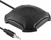 Desktop Conference Microphone 360° Omnidirectional Condenser 3.5mm Plug & Play PC Computer Mic Compat with Windows for PC Laptop Video Conference Recording C ting Gaming Online Class Black One Size