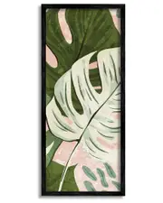 Tropical Monstera Leaf Shapes Framed Giclee Wall Art by Ziwei Li