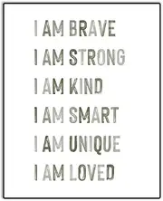 SWITHOM Affirmations Art Print for Kids, Classroom Wall Art, Kid Room Decor, Educational Posters, Inspirational Quotes Wall Decor Poster for Nursery Kids Boy Teen Bedroom Playroom, 8X10 inch Unframed
