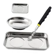 3 Pieces Magnetic Trays with 8LBs Telescoping Magnetic Pick-up Tool Set, 9.5"