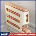 4 Tiers Kitchen Rolling Eggs Container Large Capacity for Refrigerator Storage