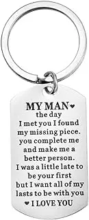 [YALLNASL] Gifts for Boyfriend - My Man Keychain Gifts for Husband I love You Key Rings Gifts for Him Birthday Valentine's Day Gifts for Men