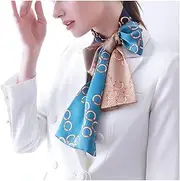 [ROBAUN] Women Fashion Circles Pattern Silky Satin Scarf, Large Shawl Head Wrap Lightweight Long Scarf for Girls