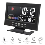 Digital Bedside Alarm Clock LED Snooze Temperature Time Humidity Weather Station