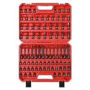 84 Pieces 3/8" Dr. Master Hex Bit Impact Socket Set, CR-MO, SAE/Metric, Impac...
