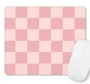Pink Mouse Pad Checkered Pattern Mousepad Square Premium Texture Computer Cut...