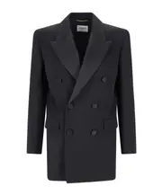 Saint Laurent Double-Breasted Tuxedo Jacket FR38 black
