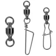 50* Fishing Rolling Barrel Swivels Snaps Connector 0#-10# Ball Bearing Swivels