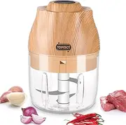 [TopEsct] Electric Mini Chopper Food Processor, Portable Garlic Grinder Cordless Small Food Chopper with USB Charging for Ginger Onion Chili Vegetable (250ML)