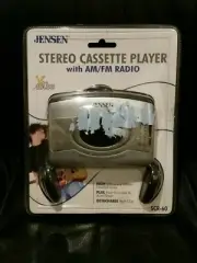 JENSEN SCR-60 Stereo Cassette Player With AM/FM Radio Portable w/ Headphones