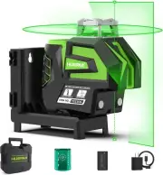 Self-Leveling Green Laser Level with 360° Horizontal & Plumb Dots - Easy Setup