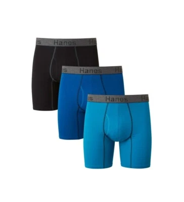 3 Men's Comfort Flex Fit® Ultra Soft Cotton Stretch Regular Leg Boxer Briefs NEW