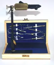 AMPRO Fly Tying Tool Kit With Crown Vise, Tools, and Pedestal Base -- Plus instr