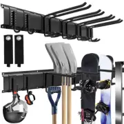 Garage Garden Tool Organizer Wall Mount 10Pcs, Tool Storage Rack with 6 hooks...