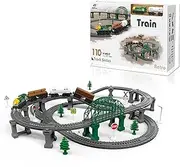 Train Track Set - Train Toys for Kids 3+, Trucks Toy Train for Boys and Girls (110Pcs Cargo Train)