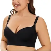 [Generic] Uplift Bra,Women Deep Cup Bra Bra Hide Back Fat Full Coverage Bra Push Up Sports Bras