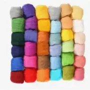 Vibrant Fiber Palette: 36 Shades of Wool Roving for Needle Felting, Spinning, an