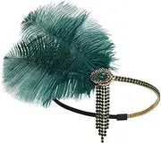 LEEMASING Women Lady Retro Feather Flapper Party Headband Accessory Fascinator For Wedding Tea Party