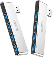Slim USB Hub 2Pack, Fidioto 4 Port USB Adapter(1 * 3.0 Hub, 3 * 2.0 Hub), Multi USB Port Expander for Laptop, iMac Pro, MacBook Air, Mac Mini/Pro, Notebook PC, USB Flash Drives and Mobile HDD Etc.