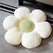 Flower Pillow, Flower Shaped Throw Pillow Butt Cushion Flower Floor Pillow, Office seat Cushion, Tatami car Cushion Cute Room Decoration (White Green,50cm/19.6in)