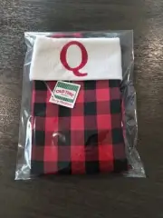 Old Time Pottery 19" Buffalo Plaid Monogram Christmas Holiday Stocking -Letter Q
