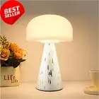 Mushroom Table Lamp with Touch Switch, Portable LED Dimmable Soft Light (Yellow)