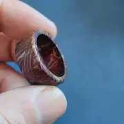 Muonionalusta meteorite ring Meteor Wedding Ring size:8