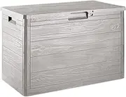 Toomax Woodys Multibox 160L Warm Grey Garden Furniture Storage Box Deck Box Outdoor Cushion Box Weather Resistant Garden Box 160 Litre, H 52.5cm X W 77.7 X D 44.4cm