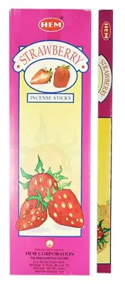 6 Sq Boxes x 8g HEM "STRAWBERRY" Incense Sticks- Total 48 Sticks-BULK LOT