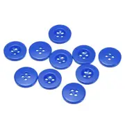 10pcs Sewing Buttons 11/16" Resin Round Flat 4-Hole Craft DIY Buttons, Blue