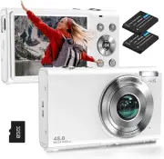 Digital Camera, Autofocus UHD 4K Vlogging Camera with 32GB Card, 48MP 16X -White