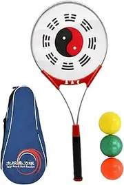 QSTDGVPW Tai Racket with Ball Soft Ball Taiji Force Racket for Beginner Easy Carrying