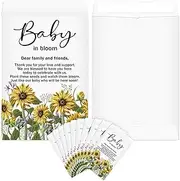 Fumete Baby Shower Seed Packet Self Adhesive Kraft Seed Envelopes Small Parts Storage Packets Mini Kraft Seed Packets Retro Paper Seed Storage Seed Organizer for Party, No Seeds (Sunflower)