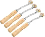 ULDIGI Practical Tracing Wheel for Pattern Cutting 4pcs Wooden Handle Craft Sewing Wheel Sewing Accessory Needle Point Gear