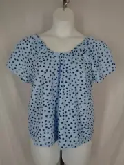 Banana Republic Blue Floral Flutter Sleeve Top Size Medium New