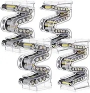 4 Pcs Wall Mount Battery Organizer Clear AAA and AA Combo Battery Holder Vertical Battery Dispenser Case Batteries Caddy Storage Rack, Holds 56 AAA and 40 AA Batteries, 2.2 x 3 x 5.2 Inch