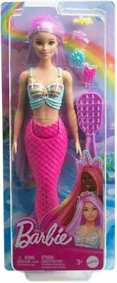 Barbie Mermaid Doll with 7-Inch-Long Pink Fantasy Hair & Colorful Accessories fo