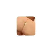BAYLAY Cross Bracelet for Women - 18K Gold/White Plated Dainty Thin Chain Pea...