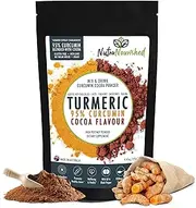 Organic Turmeric Powder with Black Pepper | 95% Curcumin Extract | Cocoa Flavour | Natural Wellness Supplement (375 gram)