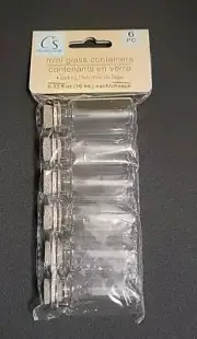 Mini Glass Containers 10ml Bottles Jars Vials Container w/ Cork 6pc